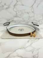 愛馬仕雙面皮革錶帶，13毫米，70厘米，灰褐色，娜塔皮革