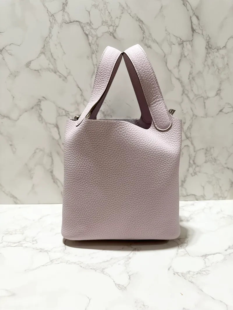 Hermes Picotin Lock 18 Bag PHW P18 Mauve Pale 09 夢幻紫 銀扣 B Stamp