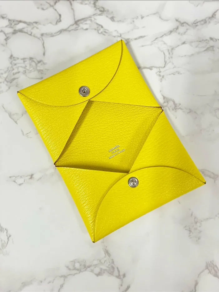 愛馬仕 Calvi 卡包 9R 青檸色