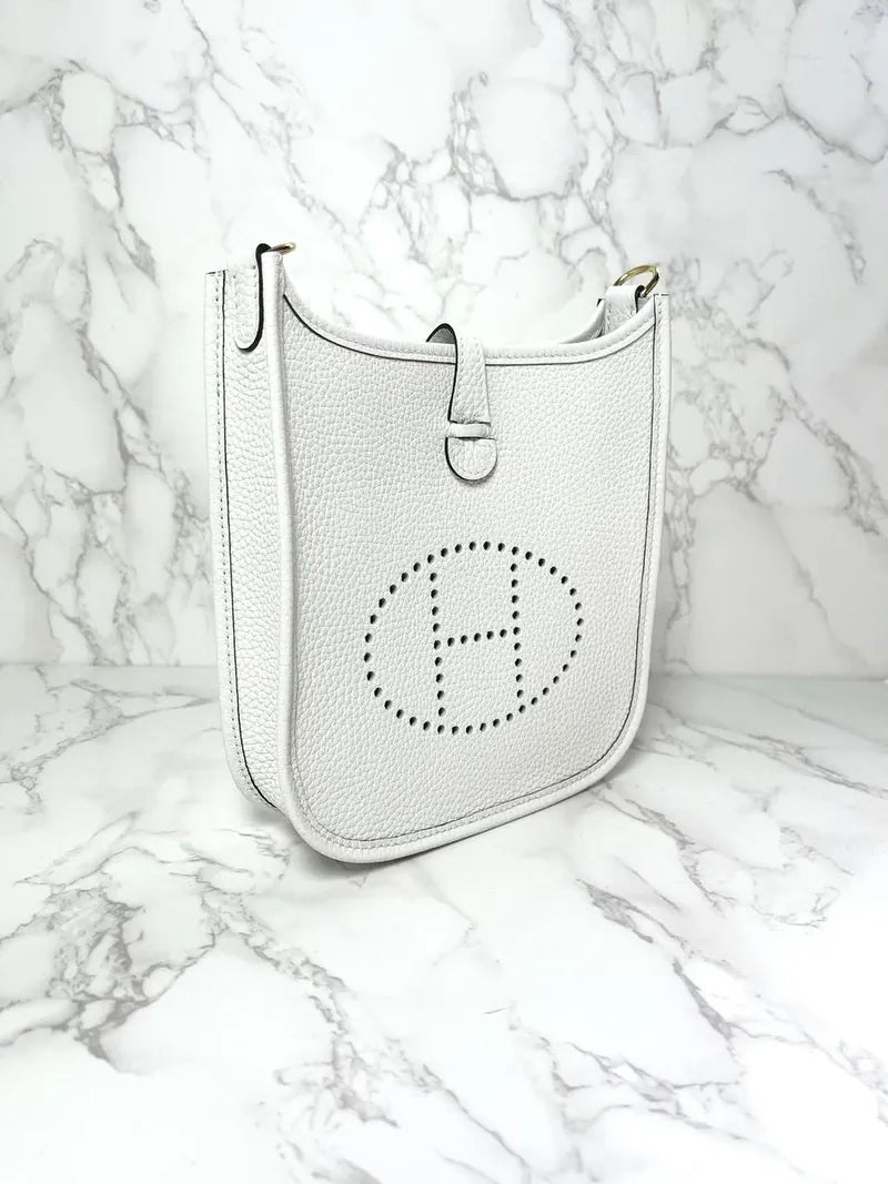 ❤️愛馬仕 Evelyne 16 手袋 全新 白色 0U GHW