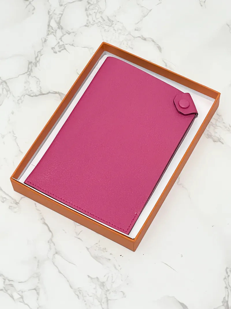 Hermes Porte-Passeport Tarmac 護照夾 Chèvre Chamika Rose Shocking 5R