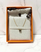 ❤️Hermes 迷你流行 H 項鍊黑色 GHW