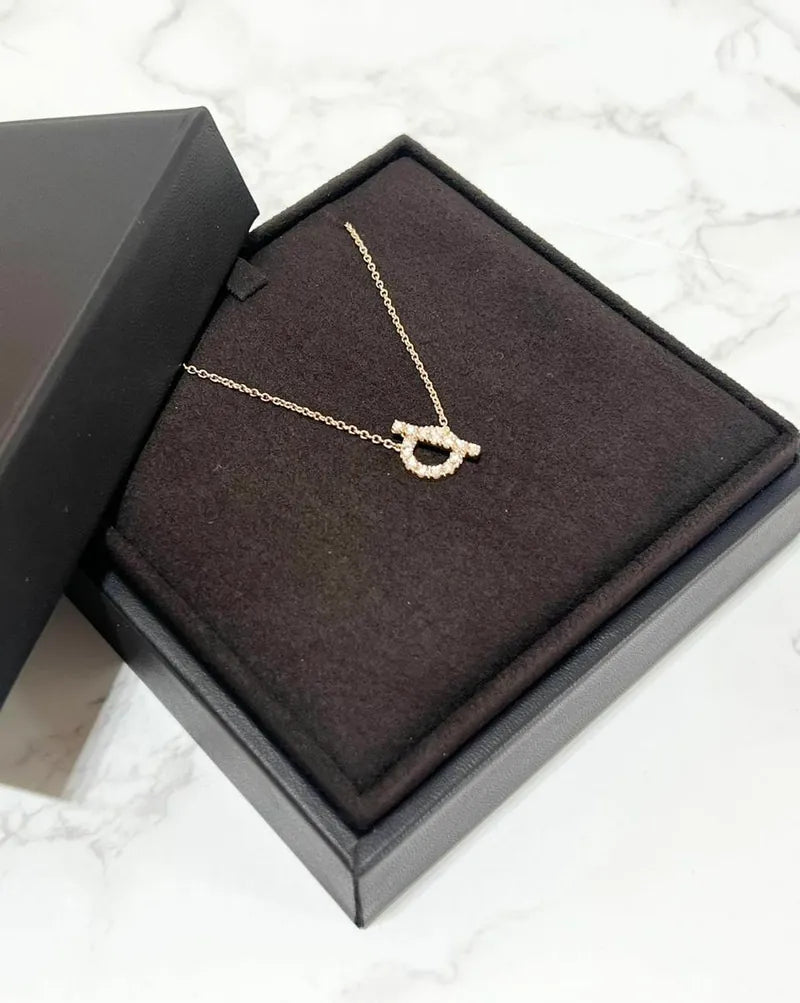 愛馬仕 Finesse 玫瑰金吊墜項鍊