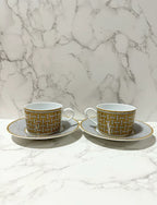 Hermes Mosaique au 24 gold tea cup and saucer