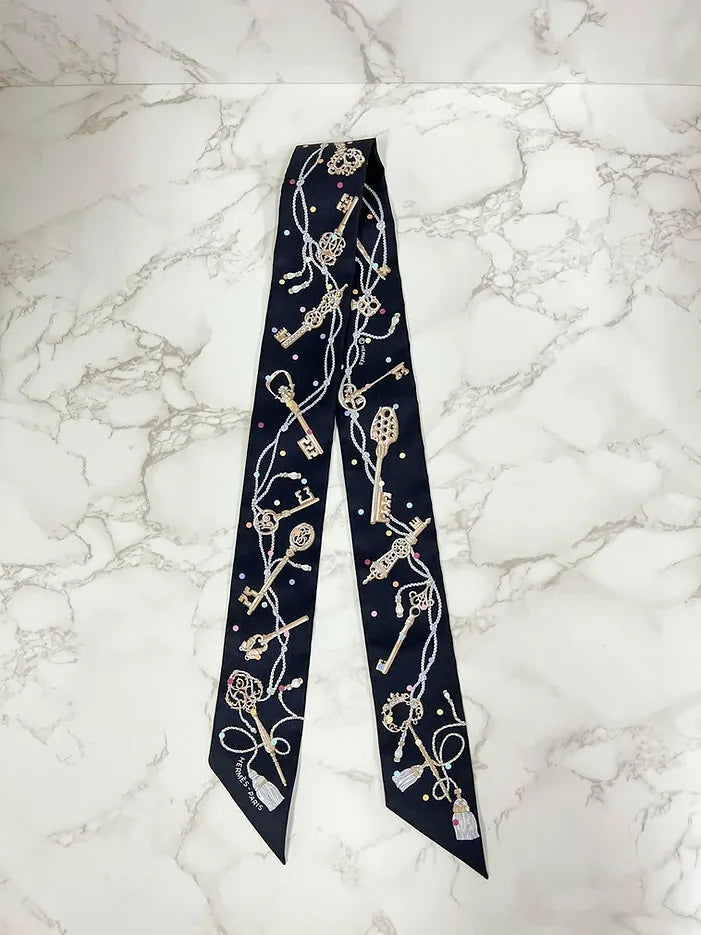 愛馬仕 Twilly Les Cles A Pois