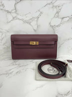 Hermes Kelly Classique To Go 錢包 Bordeaux Epsom GHW