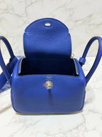 Hermes Mini Lindy Bleu 皇家 O8 PHW U 郵票