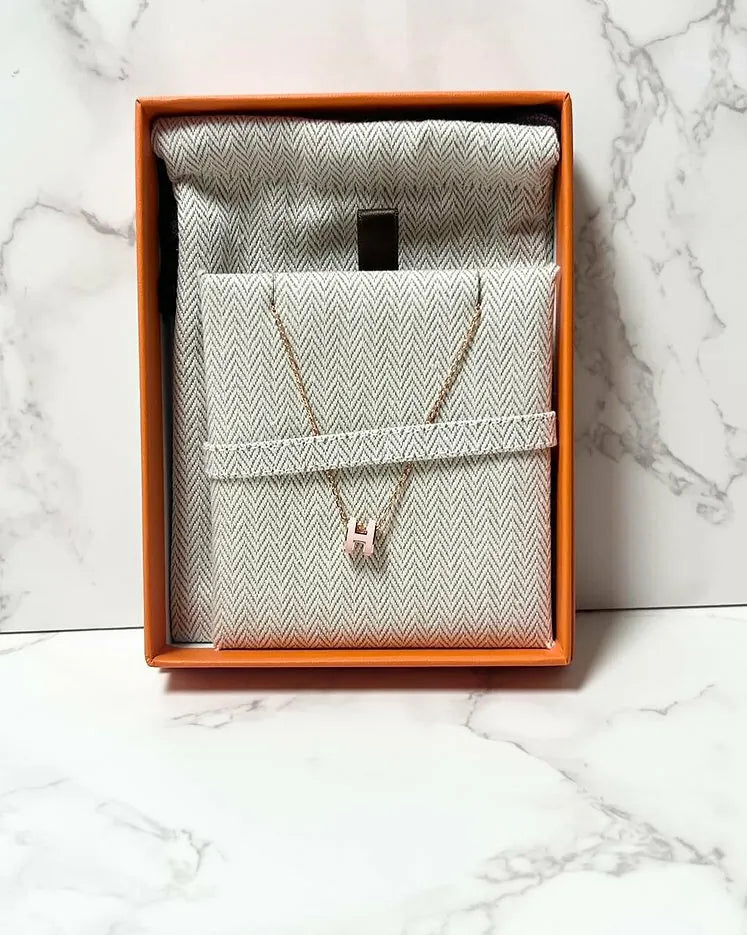 Hermes Mini Pop H Pendant 粉色 Rose GHW