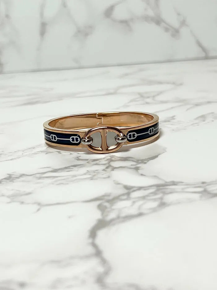 愛馬仕迷你 Clic Ch D'ancre 手鐲 RGHW PM 尺寸