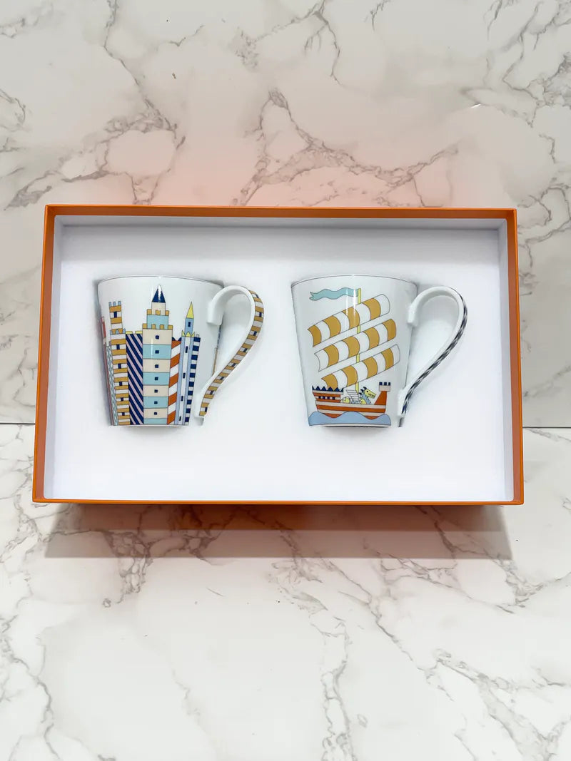 愛馬仕 Epopee 兩隻裝馬克杯