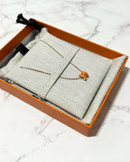 愛馬仕迷你 Pop H 項鍊 橙色 Soie