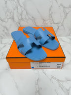 ❤️Hermes Oran Sandales H Bleu Cameo  38