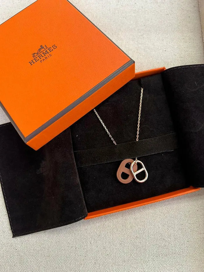 Hermes O'Maillon 吊墜項鍊 金 RGHW