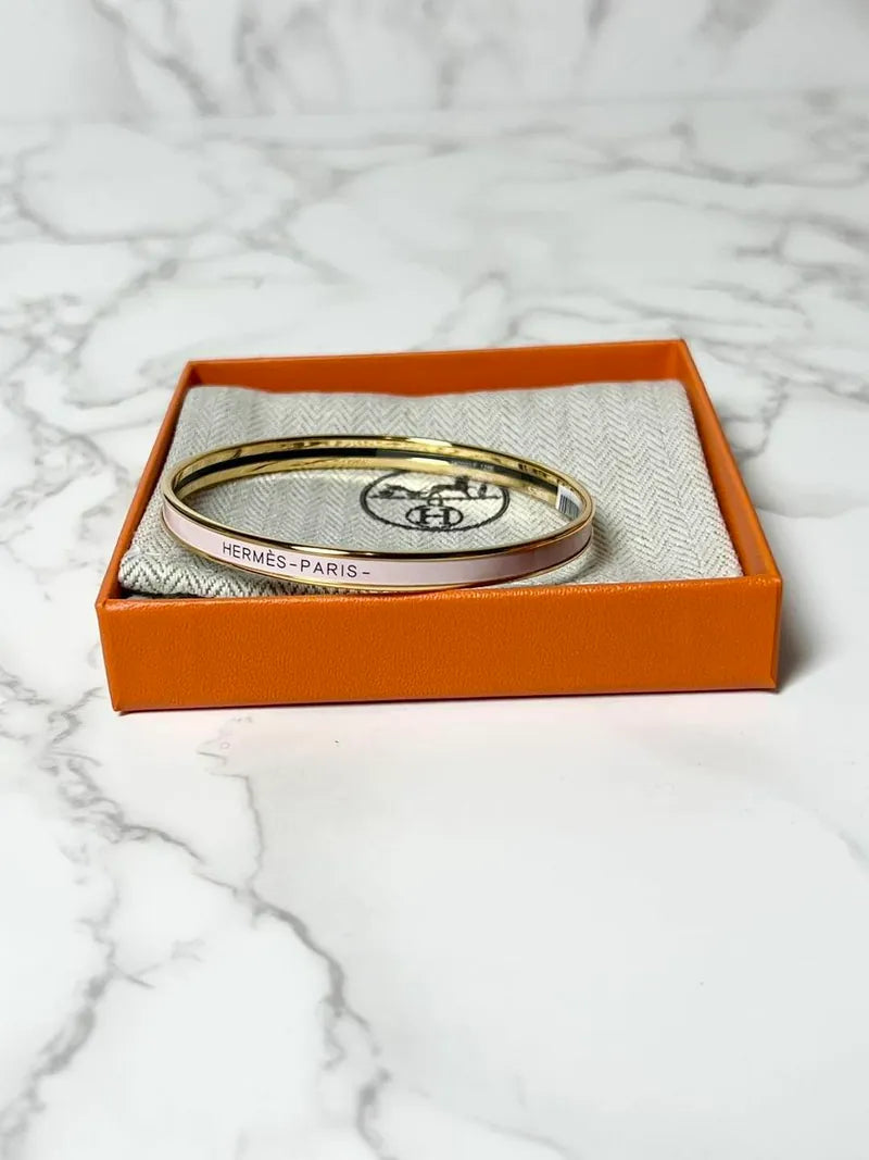 ❤️Hermes 手鍊 Extra Fin Uni 手鐲 GHW 尺寸 65 玫瑰 Candeur 粉紅色