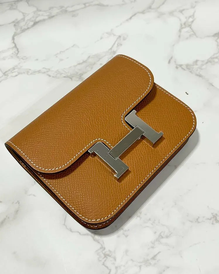 愛馬仕 Constance 超薄皮夾 Epsom Toffee 1H PHW