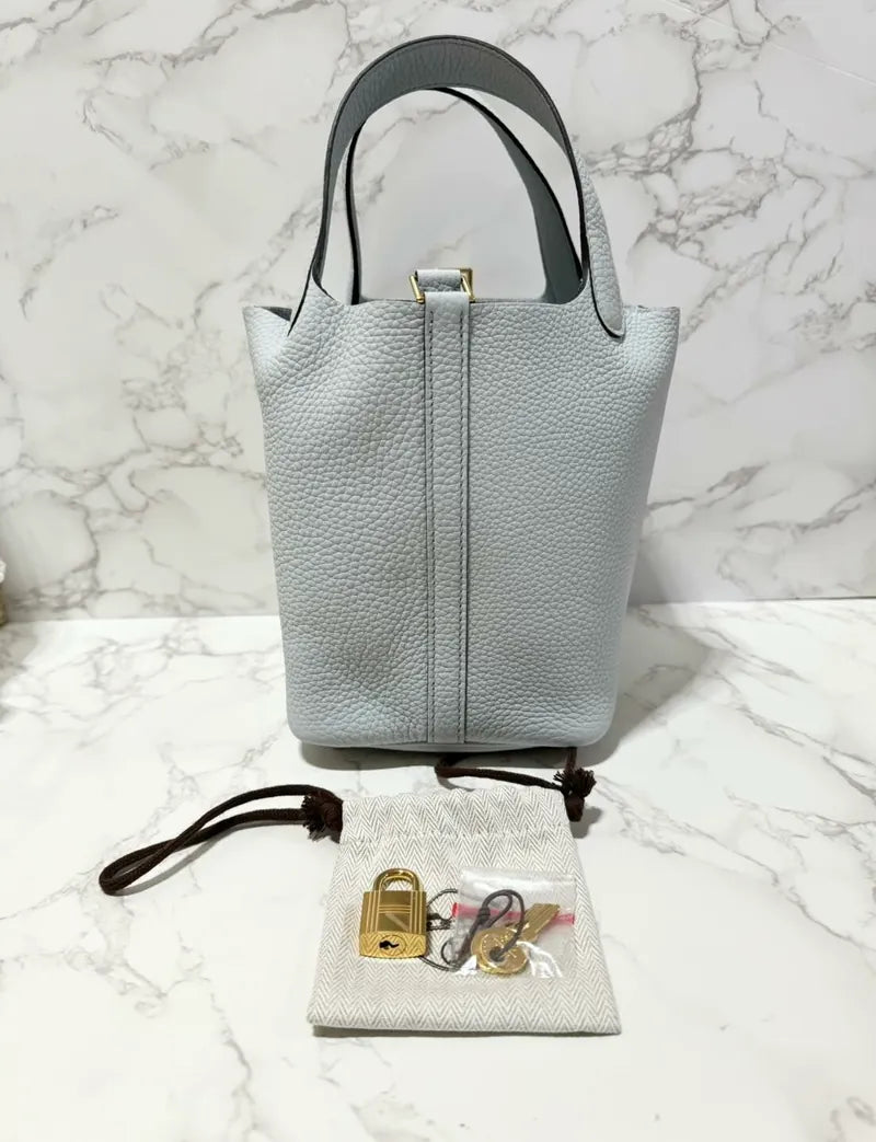 Picotin Lock 18 袋藍色淡色 GHW U 郵票