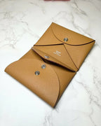 愛馬仕 Calvi Duo Compact 卡包 epsom 芝麻色 2S