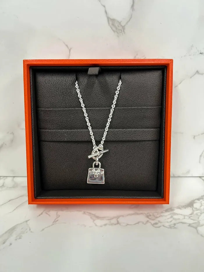 愛馬仕 Birkin Amulette 吊墜項鍊 925 銀 Birkin