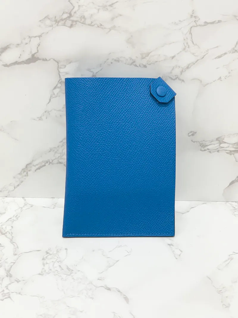 ❤️ Hermes Porte-Passeport Tarmac 護照夾 Epsom Bleu Zanzibar B3