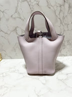 Hermes Picotin Lock 18 Bag PHW P18 Mauve Pale 09 夢幻紫 銀扣 B Stamp