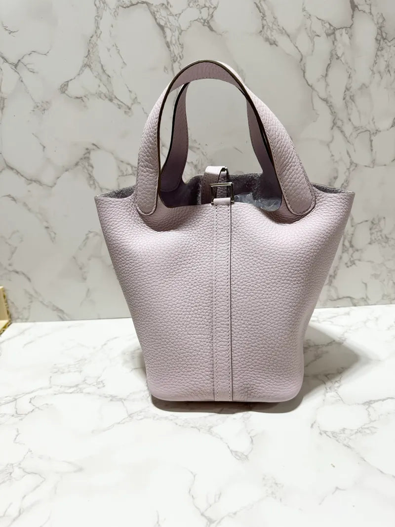 Hermes Picotin Lock 18 Bag PHW P18 Mauve Pale 09 夢幻紫 銀扣 B Stamp