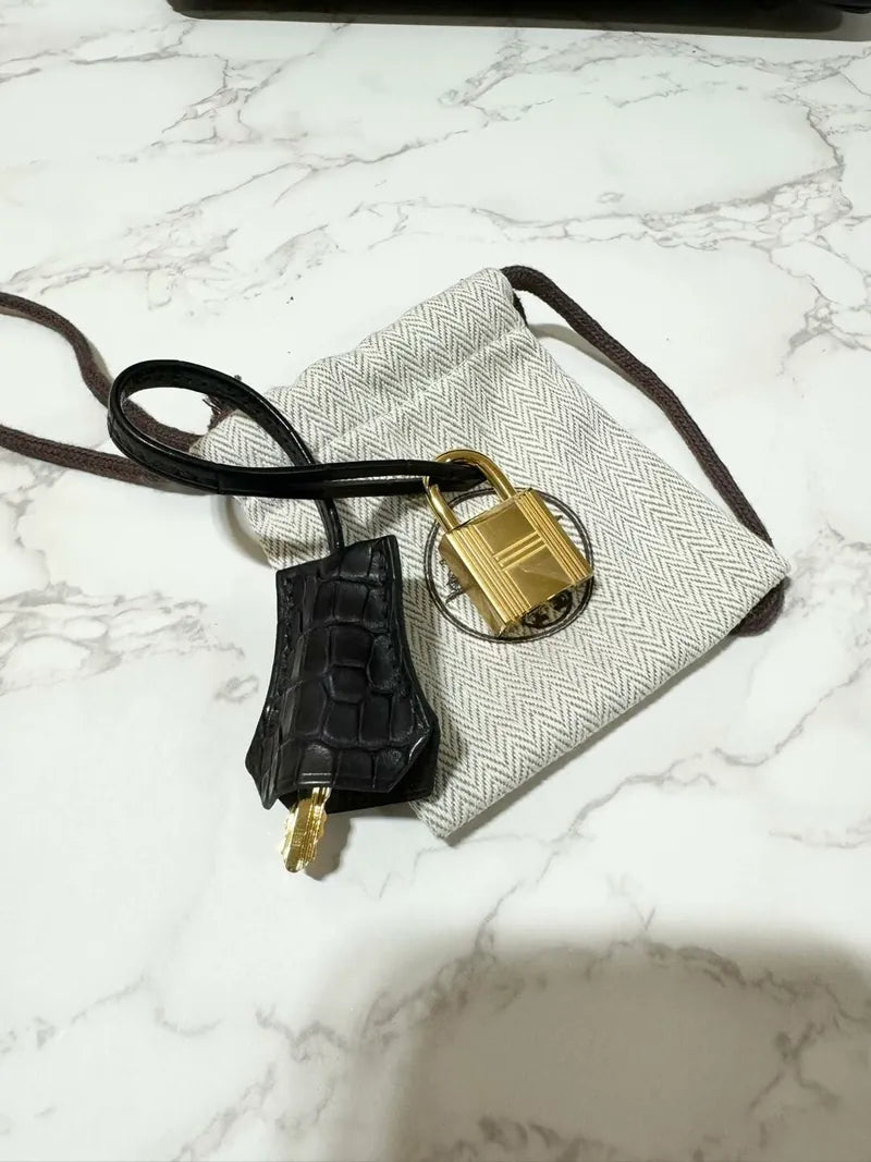 Hermes Birkin 25 Touch Noir GHW 鱷魚皮 Missi 墊