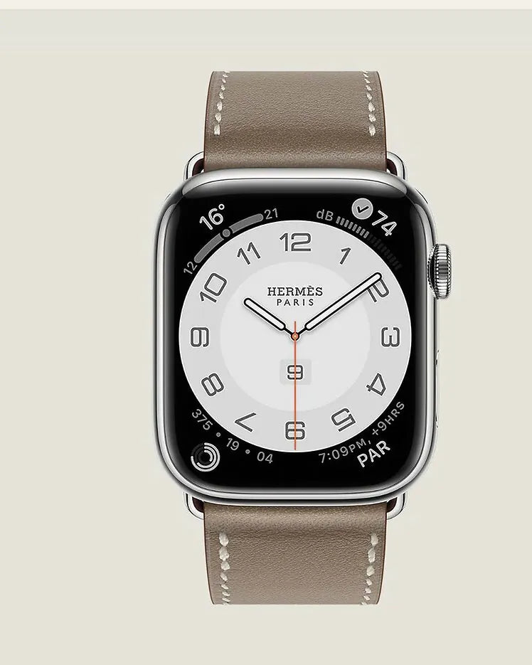 Hermes Series 8 case Band Apple Watch Herme Single Tour 45 mm Etoupe