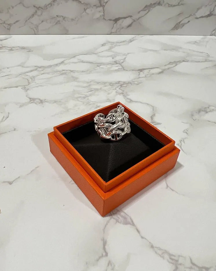 Hermes Chaine D’ancre Enchaimee Ring
