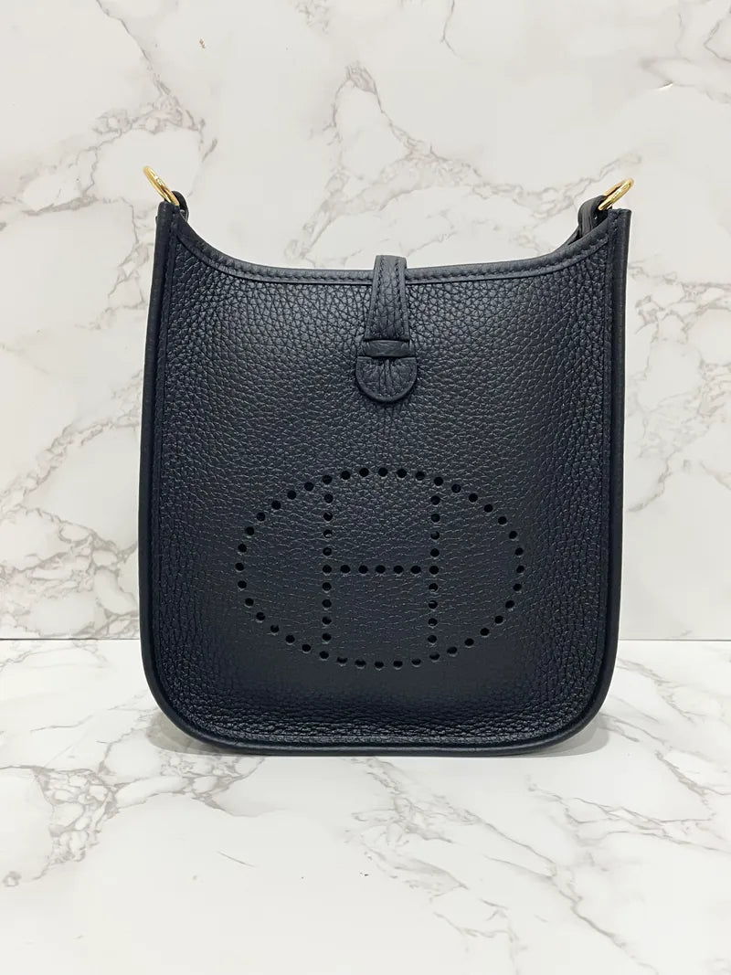 愛馬仕 Mini Evelyn 16 TC Noir 89 B 郵票 GHW