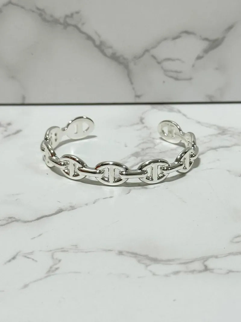 Hermes Chaine d'ancre Enchainee bracelet, medium model 925 Silver SH