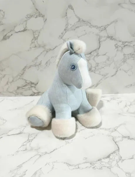 Hermes Baby Hermy plush horse Bleu Glacier