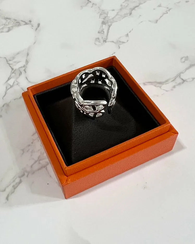 愛馬仕 Chaine D'ancre Enchaimee 戒指 尺寸 52