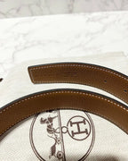 愛馬仕 38MM H 男士皮帶，雙面皮革錶帶，38 毫米寬，90 公分長