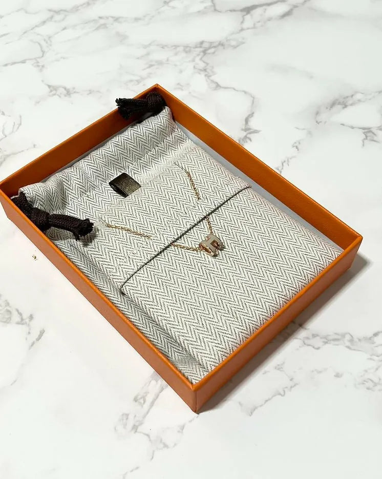 ❤️Hermes Mini Pop H Necklace  Marron Glace RGHW