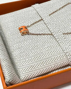 愛馬仕迷你 Pop H 項鍊 橙色 Soie