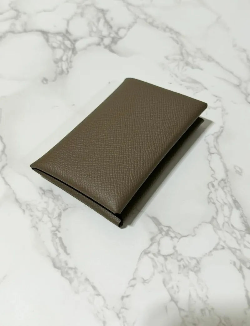Hermes Calvi 卡夾 epsom Etoupe
