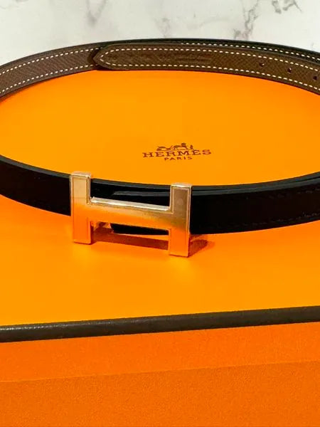 Hermes Focus belt buckle & Reversible leather strap 13 mm 70