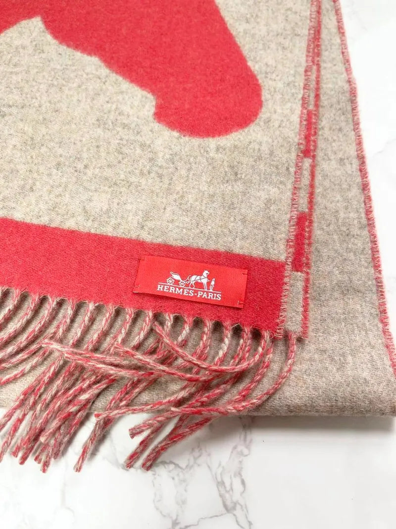 Hermes Casaque Love Story 圍巾 Écarlate / 米色 Chiné