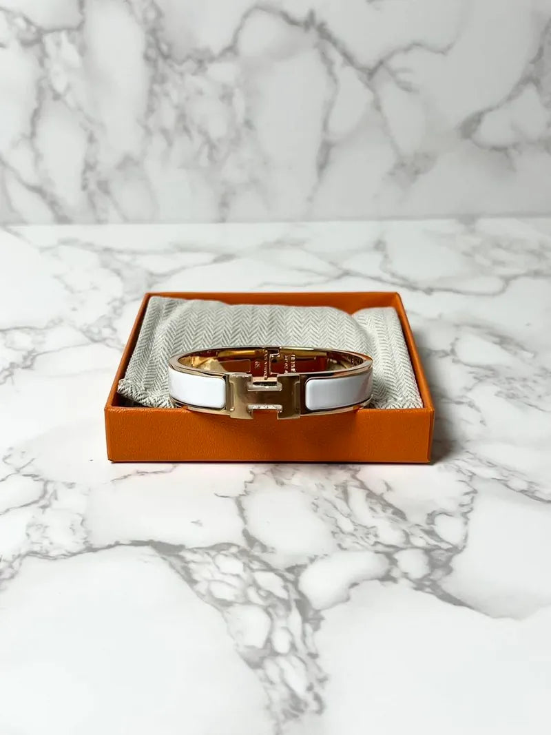 ❤️愛馬仕 Clic H 手鐲 PM 碼 白色 RGHW❤️