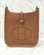 愛馬仕 H Mini Evelyn TC 金色 PHW B 印章