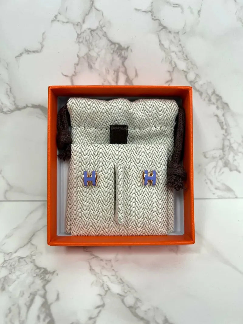 愛馬仕迷你 Pop H 耳環 Lilas RGHW