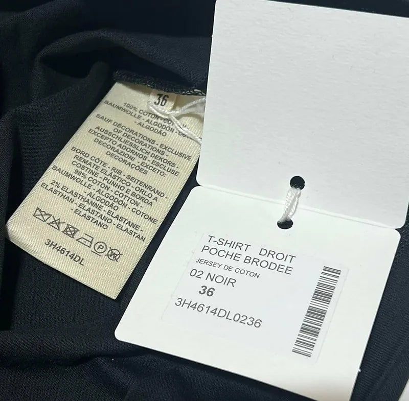 愛馬仕刺繡女士口袋T卹