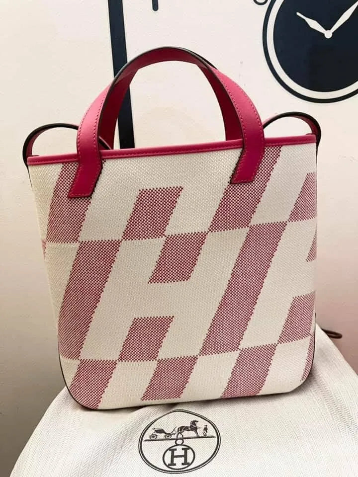 Hermes Cabas H en Biais 27 包 米色/弗蘭布色