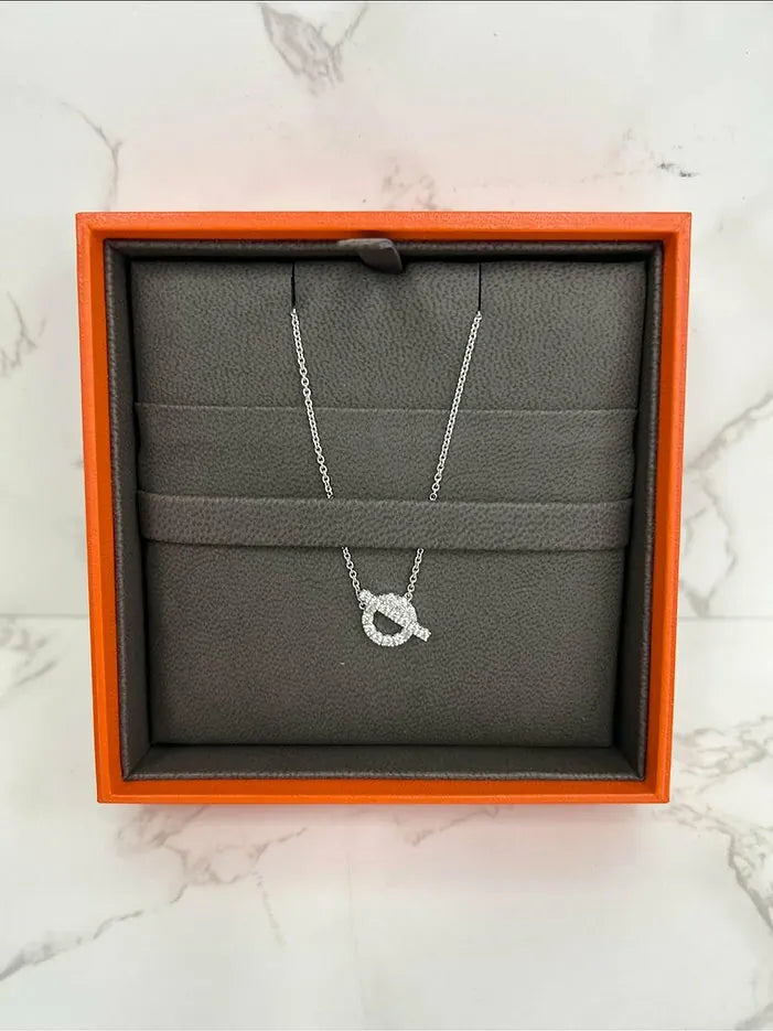 愛馬仕 Finesse 吊墜白金項鍊