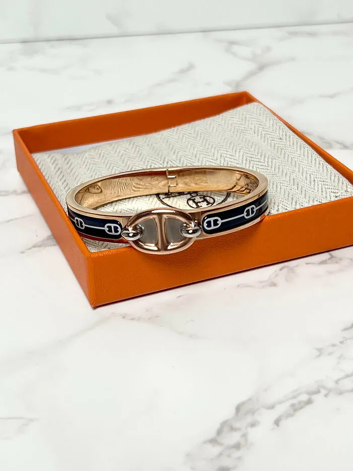❤️愛馬仕迷你 Clic Ch D'ancre 手鐲 RGHW PM 碼
