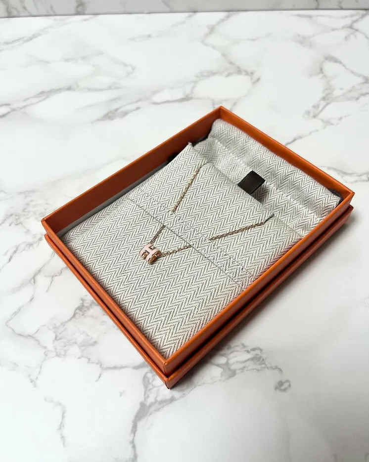 Hermes Mini Pop H 吊墜粉紅玫瑰 GHW