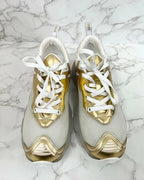 Dior Vibe Sneaker White Mesh and Gold-Tone Technical Fabric