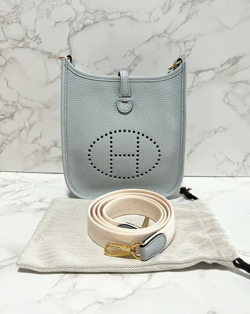 Hermes Mini Evelyn 16 TC 藍色 淺色 GHW