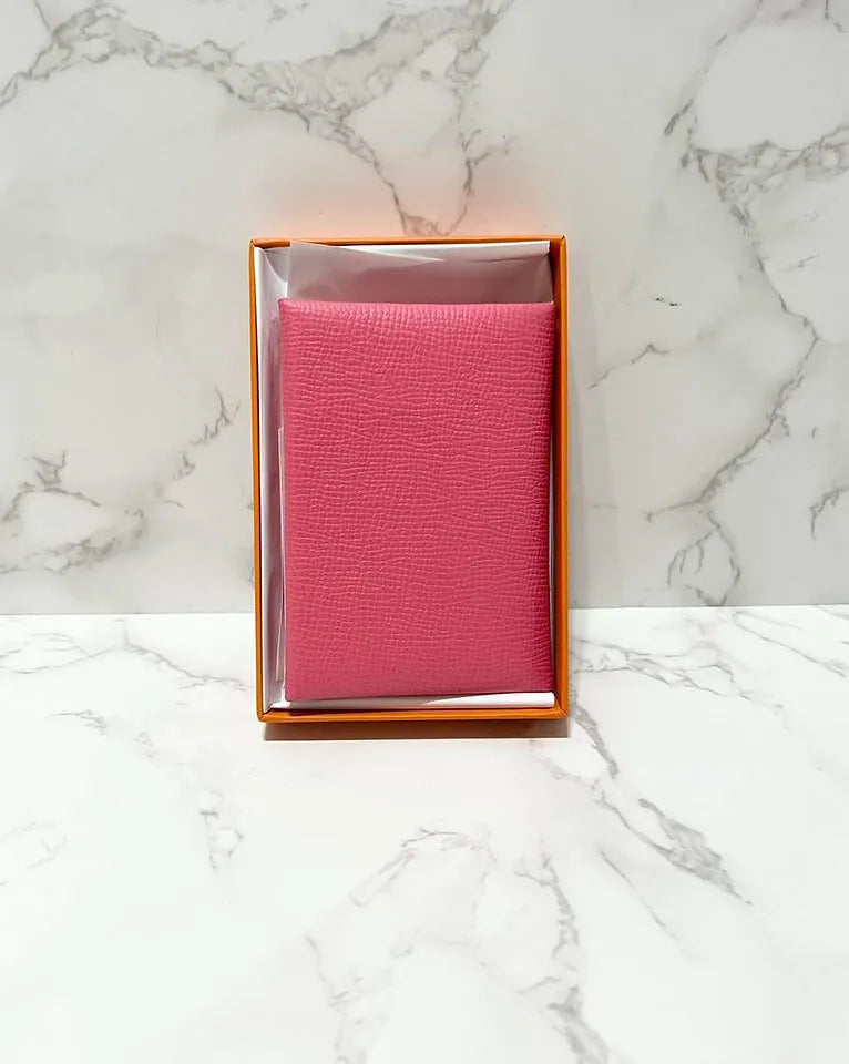 愛馬仕 Calvi Duo Compact 卡包 愛普生玫瑰杜鵑花色 8W
