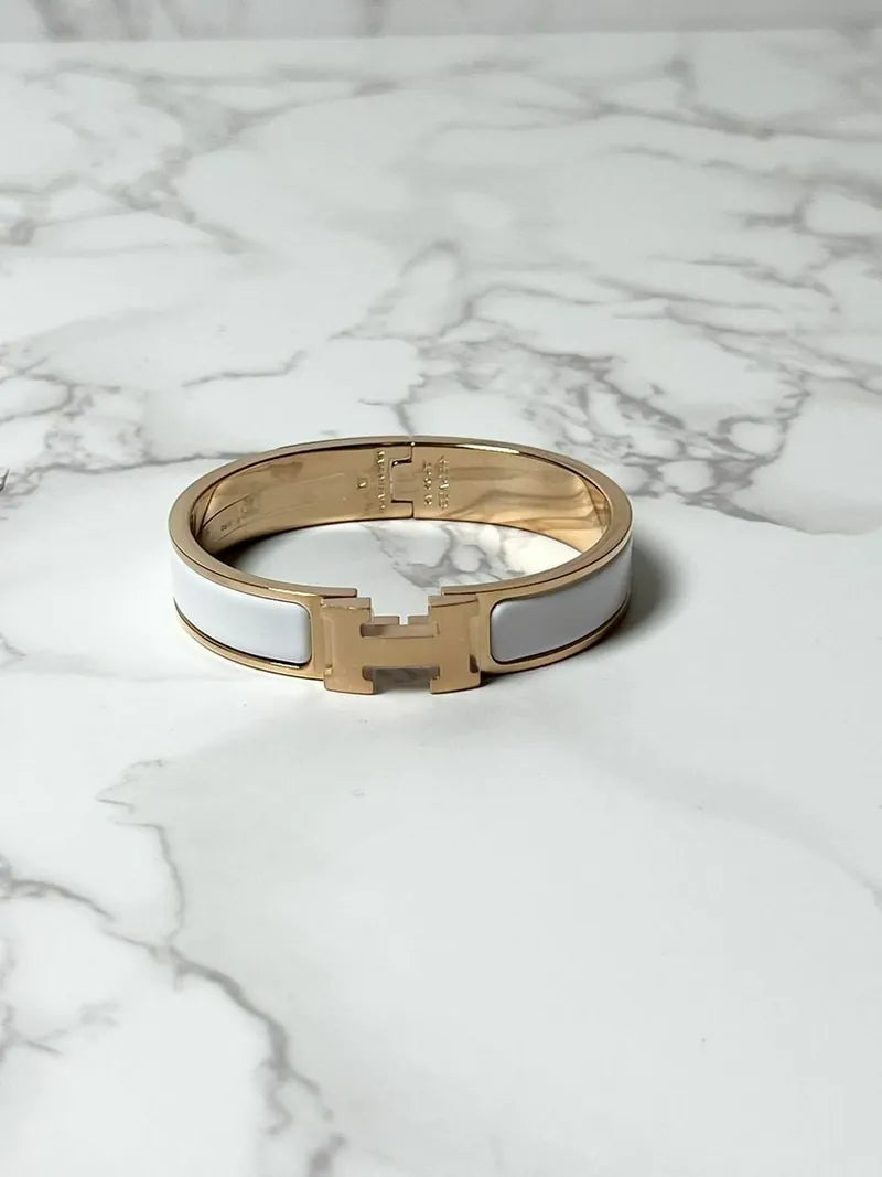 ❤️愛馬仕 Clic H 手鐲 PM 碼 白色 RGHW❤️